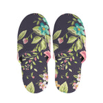 Vintage Rose Floral Flower Pattern Print Slippers