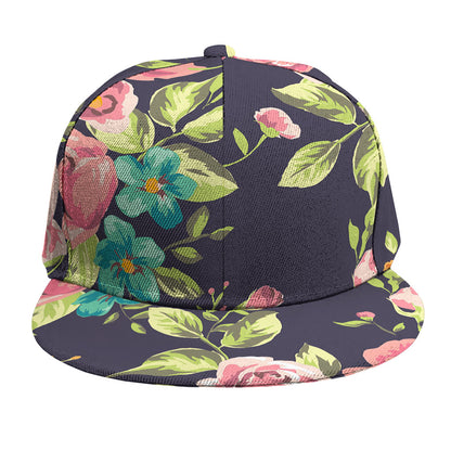 Vintage Rose Floral Flower Pattern Print Snapback Cap