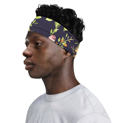 Vintage Rose Floral Flower Pattern Print Sports Headband