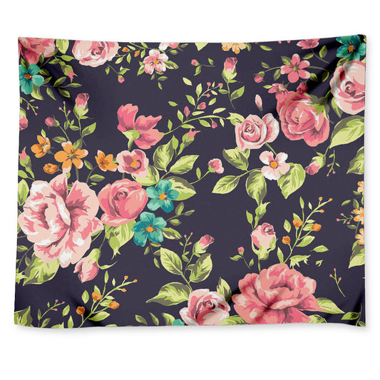 Vintage Rose Floral Flower Pattern Print Tapestry