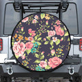 Vintage Rose Floral Flower Pattern Print Tire Cover