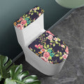 Vintage Rose Floral Flower Pattern Print Toilet Lid And Tank Cover Set