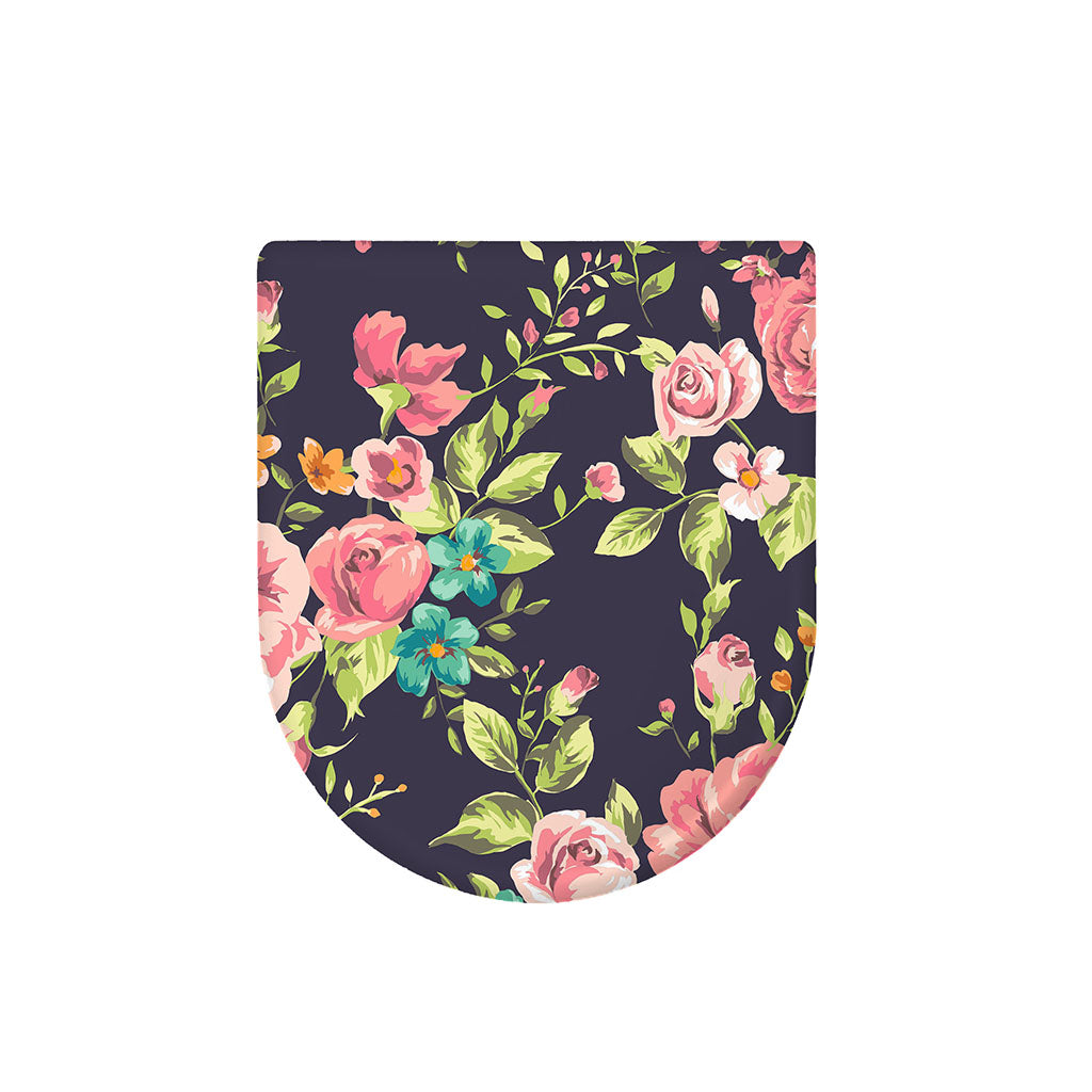Vintage Rose Floral Flower Pattern Print Toilet Lid Cover