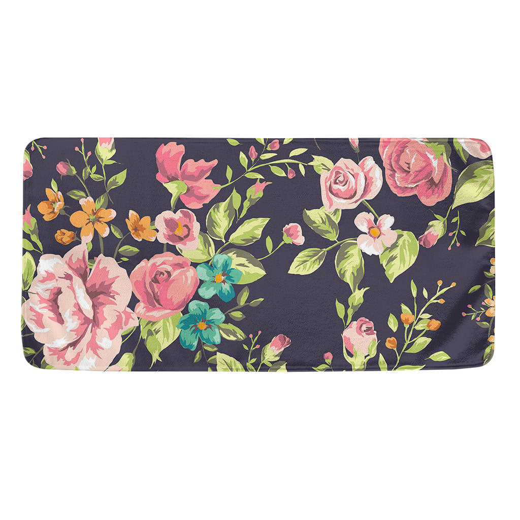 Vintage Rose Floral Flower Pattern Print Towel