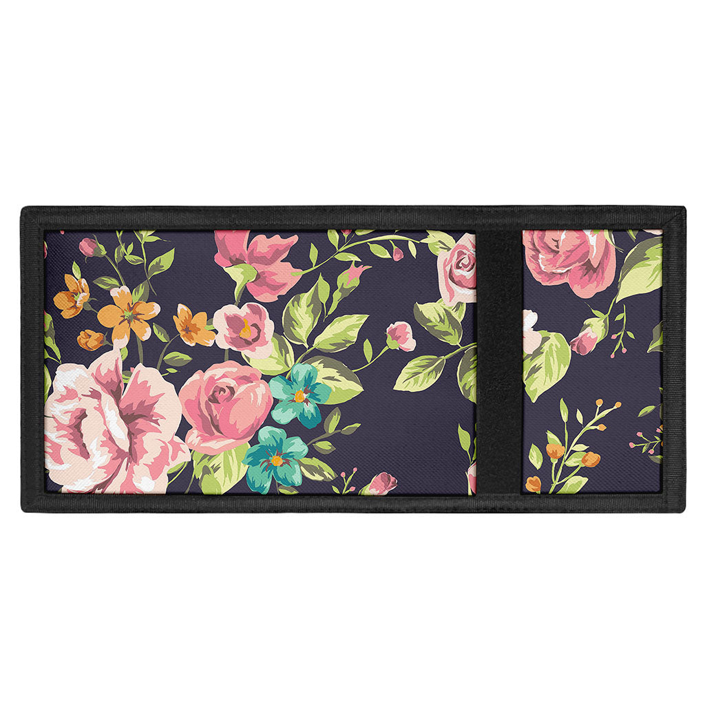 Vintage Rose Floral Flower Pattern Print Trifold Wallet