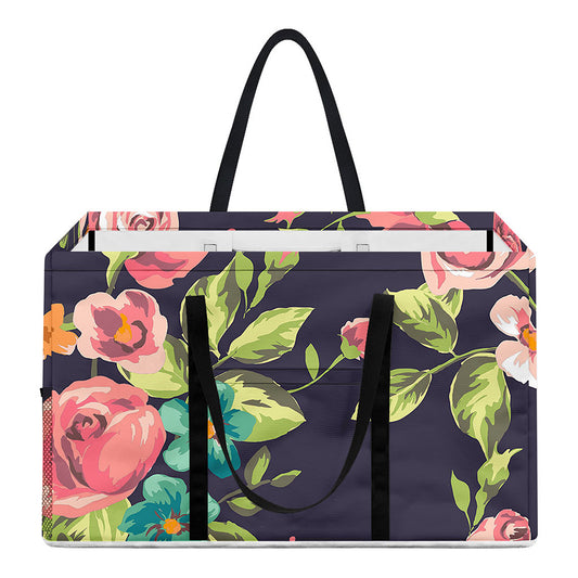 Vintage Rose Floral Flower Pattern Print Utility Tote Bag