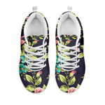 Vintage Rose Floral Flower Pattern Print White Running Shoes