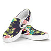 Vintage Rose Floral Flower Pattern Print White Slip On Sneakers