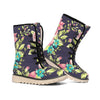 Vintage Rose Floral Flower Pattern Print Winter Boots