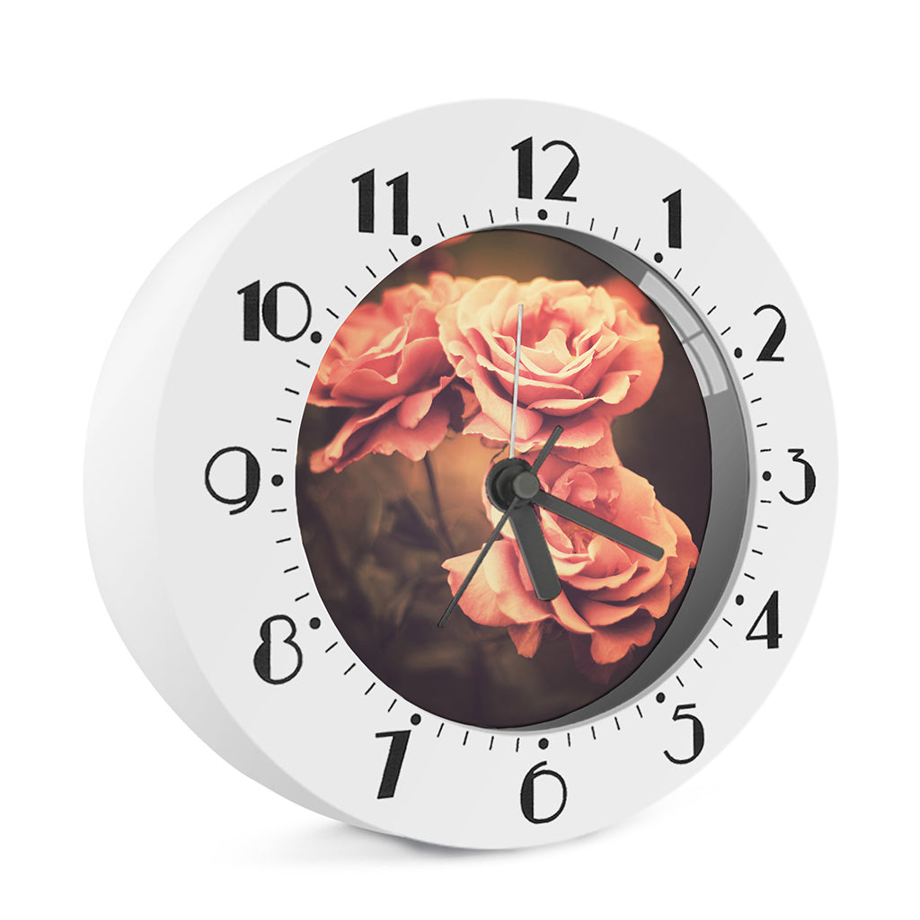Vintage Rose Print Alarm Clock