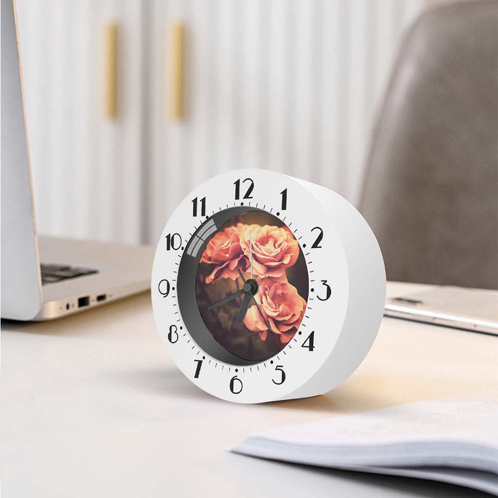 Vintage Rose Print Alarm Clock