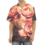 Vintage Rose Print Aloha Shirt