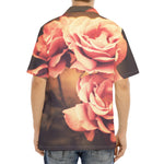 Vintage Rose Print Aloha Shirt