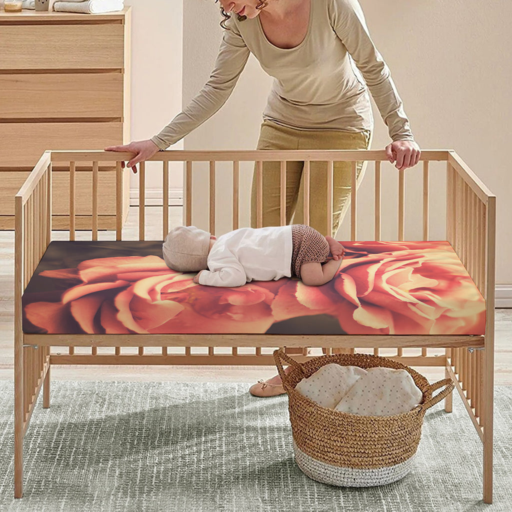 Vintage Rose Print Baby Crib Sheet