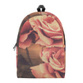 Vintage Rose Print School Backpack