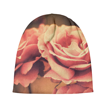 Vintage Rose Print Beanie