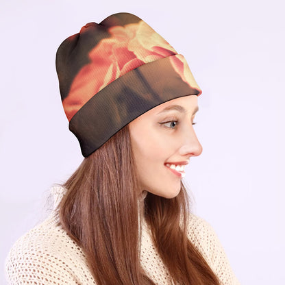 Vintage Rose Print Beanie