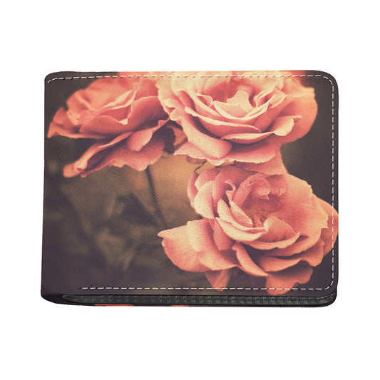 Vintage Rose Print Bifold Wallet