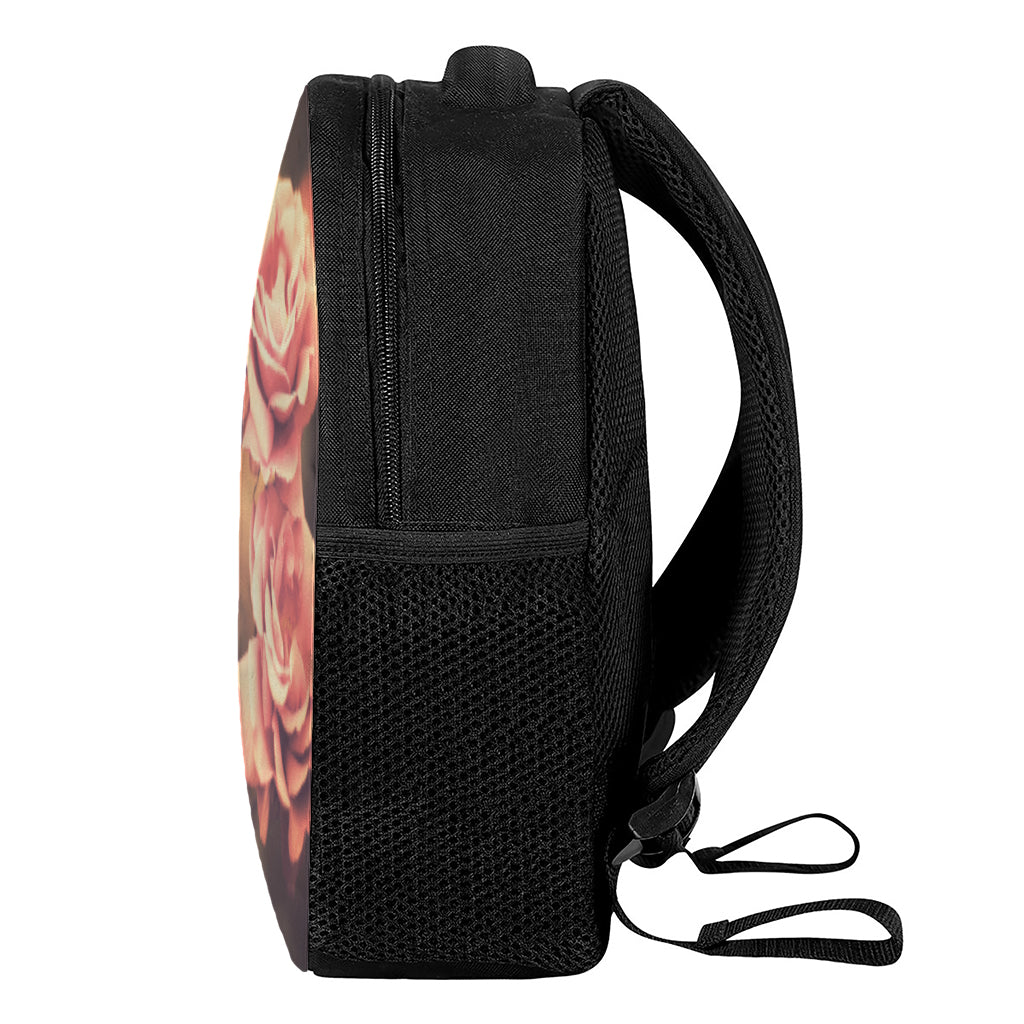 Vintage Rose Print Casual Backpack