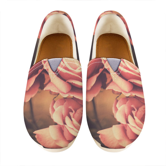 Vintage Rose Print Casual Shoes