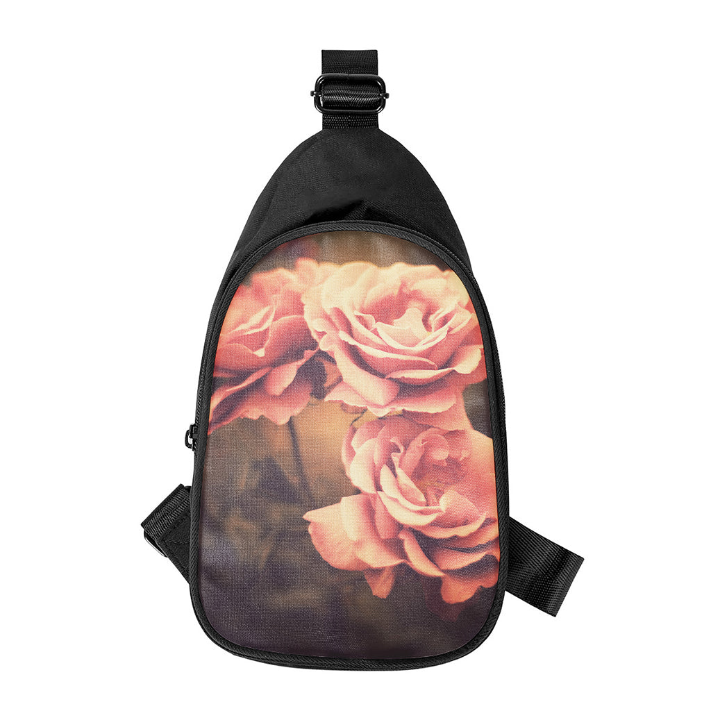 Vintage Rose Print Chest Bag