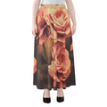 Vintage Rose Print Chiffon Maxi Skirt