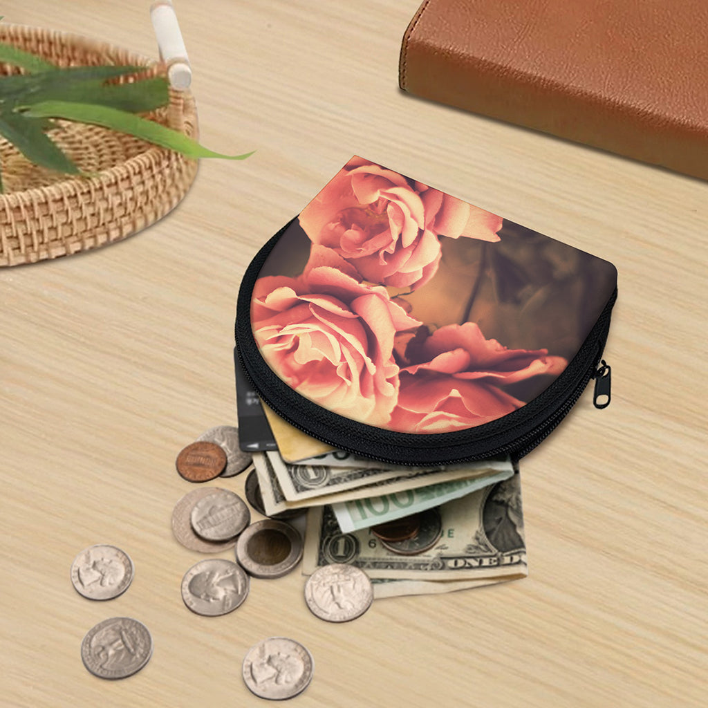 Vintage Rose Print Coin Purse