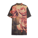 Vintage Rose Print Cotton Hawaiian Shirt