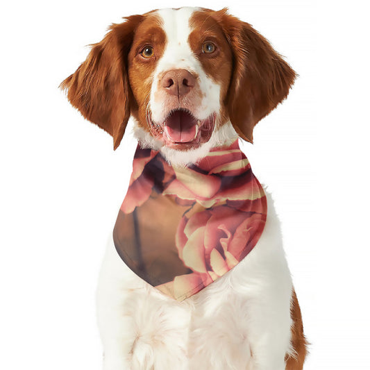 Vintage Rose Print Dog Bandana