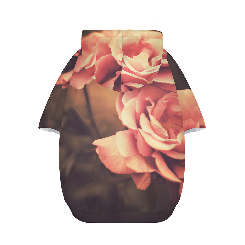 Vintage Rose Print Dog Zip Up Hoodie