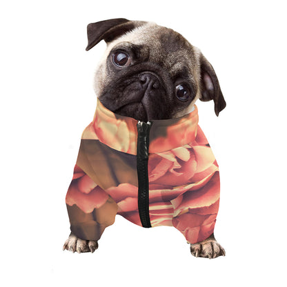 Vintage Rose Print Dog Zip Up Jacket