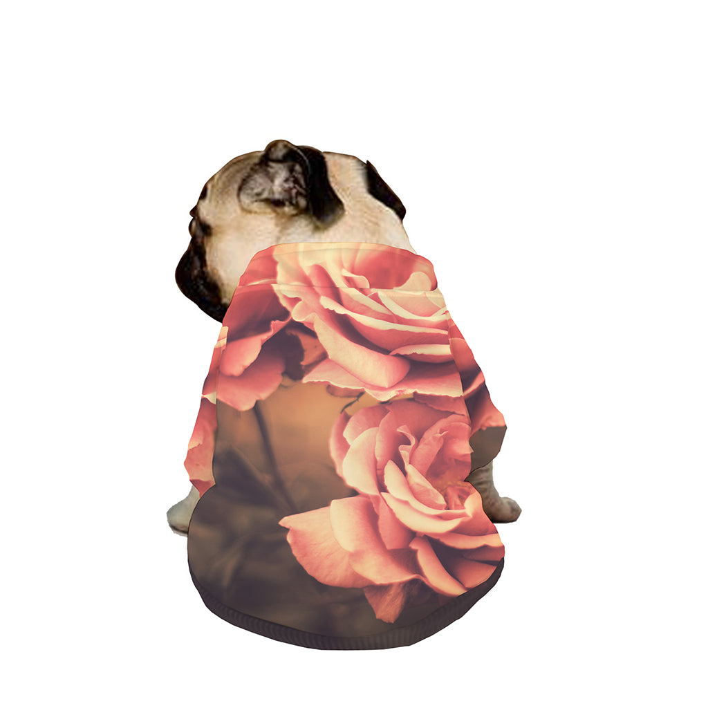 Vintage Rose Print Dog Zip Up Jacket