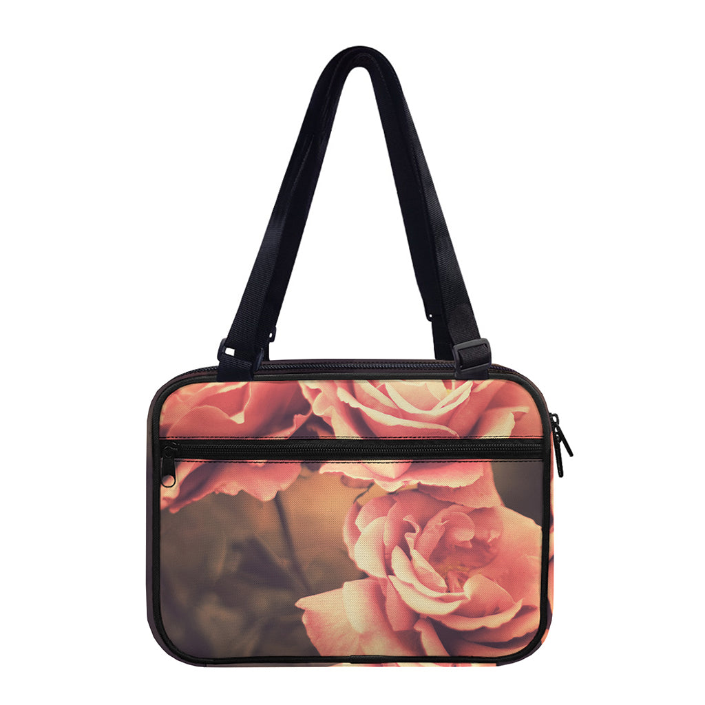 Vintage Rose Print Double Strap Bible Bag