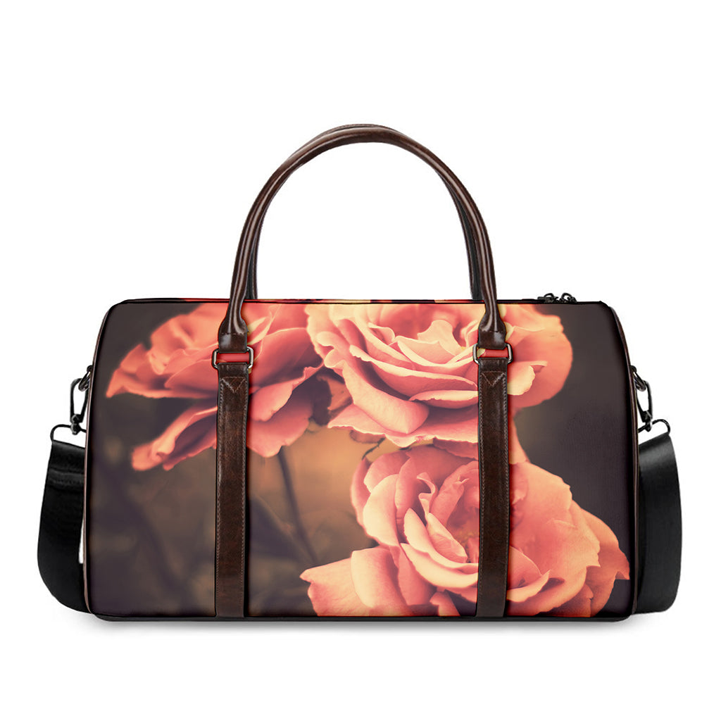 Vintage Rose Print Duffle Bag