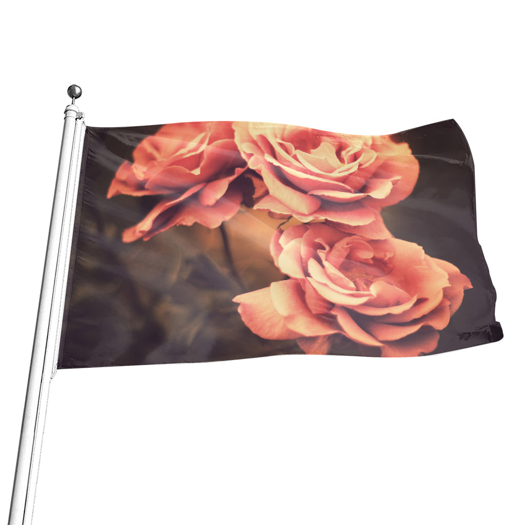 Vintage Rose Print Flag