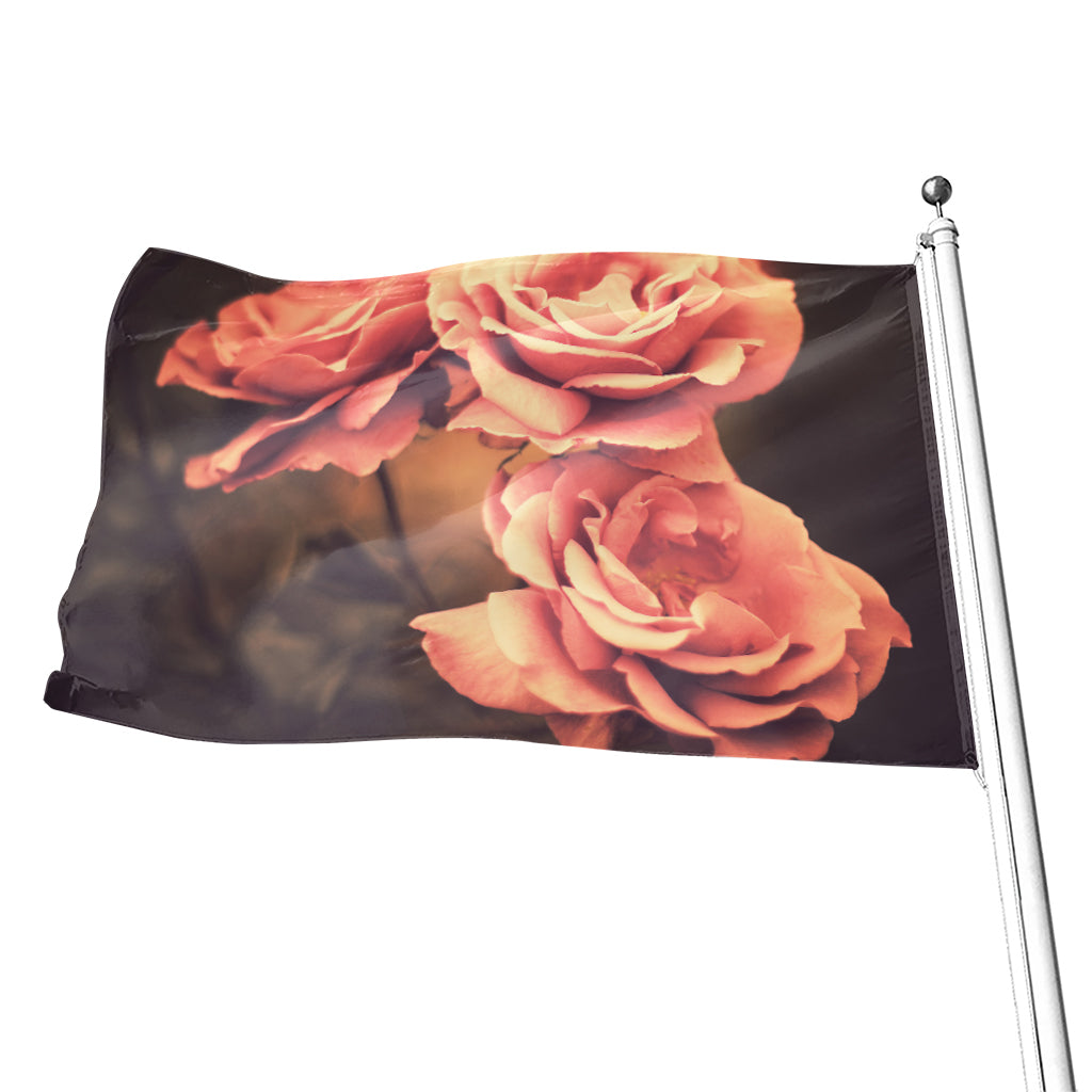 Vintage Rose Print Flag