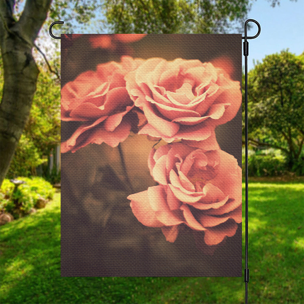 Vintage Rose Print Garden Flag