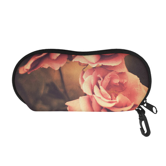 Vintage Rose Print Glasses Case