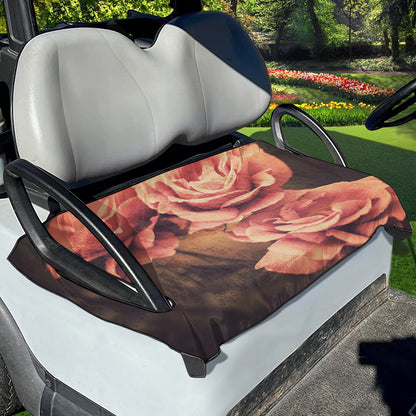 Vintage Rose Print Golf Cart Seat Cover