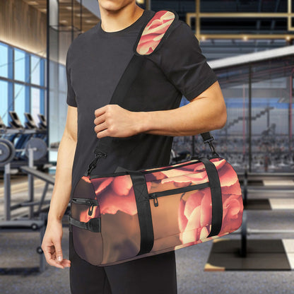 Vintage Rose Print Gym Bag