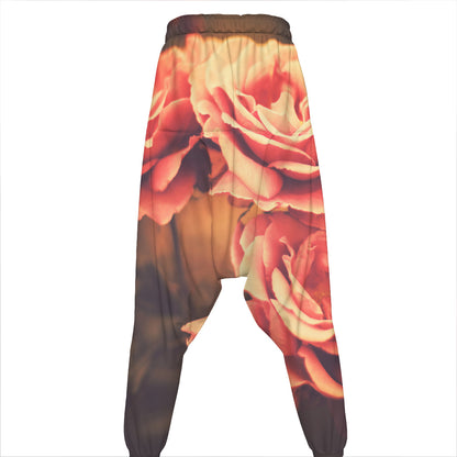 Vintage Rose Print Hammer Pants
