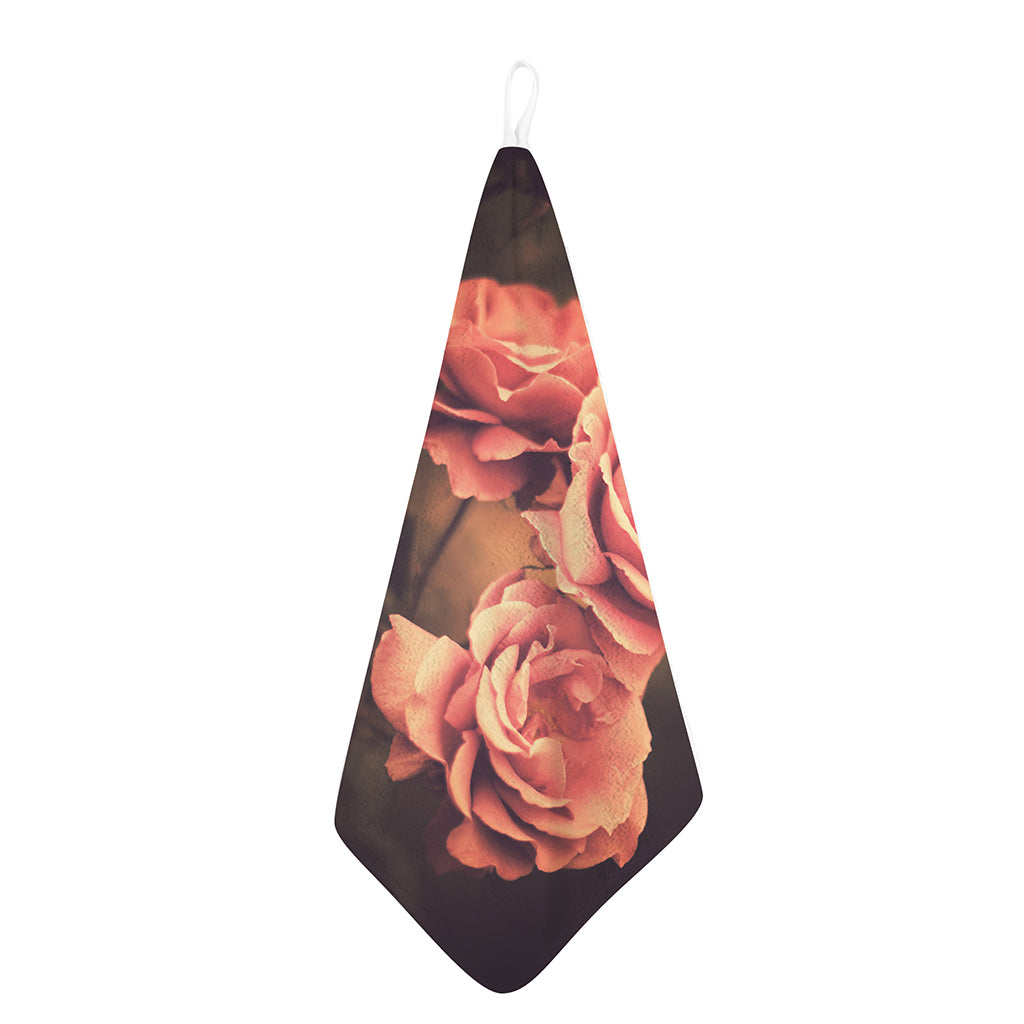 Vintage Rose Print Hand Towel