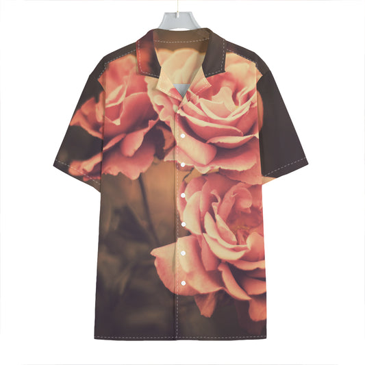 Vintage Rose Print Hawaiian Shirt