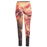 Vintage Rose Print High-Waisted Pocket Leggings
