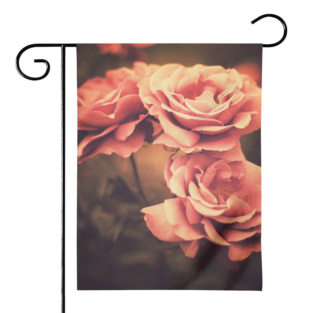 Vintage Rose Print House Flag