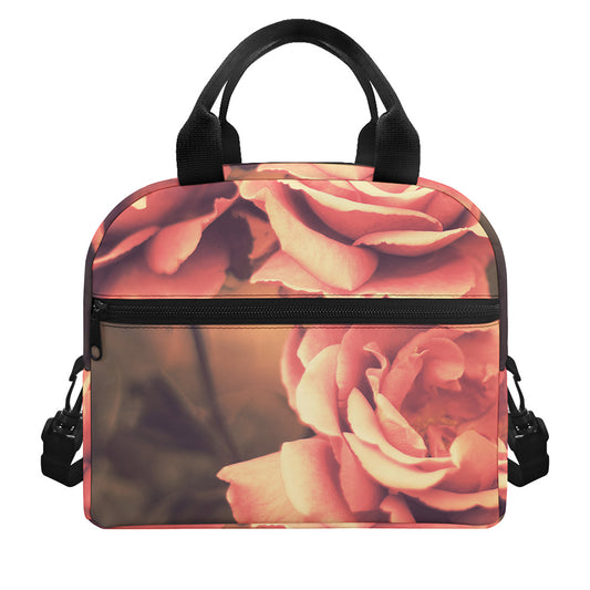 Vintage Rose Print Insulated Lunch Bag