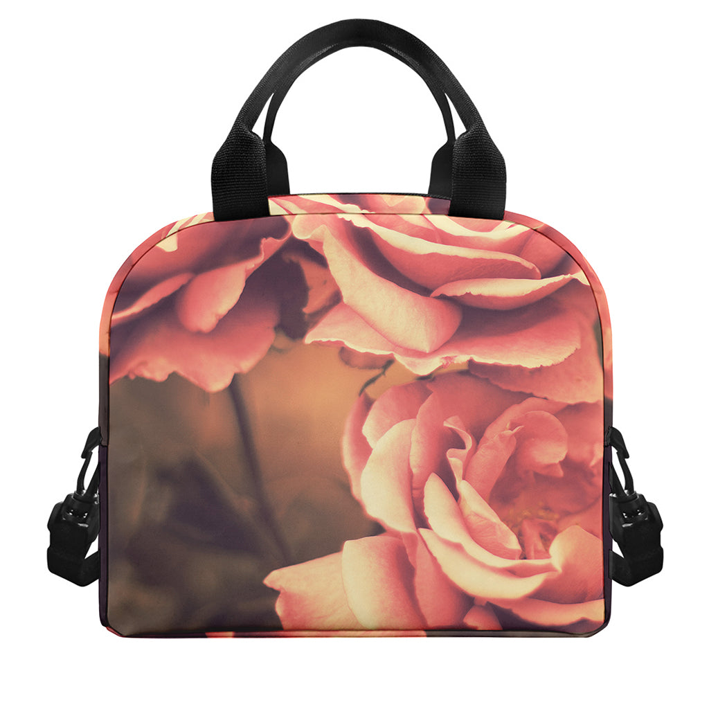 Vintage Rose Print Insulated Lunch Bag