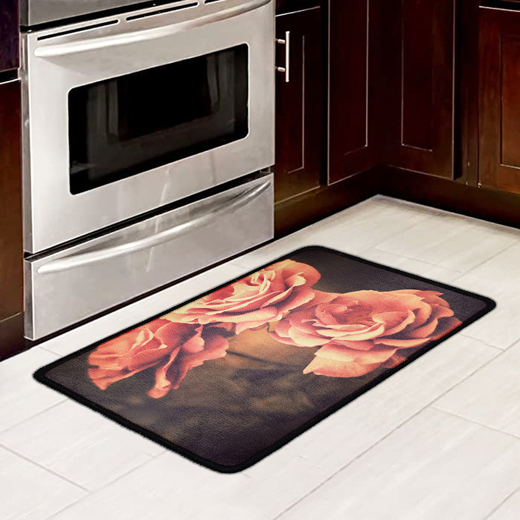 Vintage Rose Print Kitchen Mat