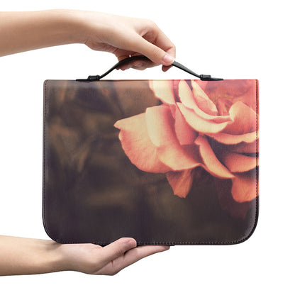 Vintage Rose Print Leather Bible Cover