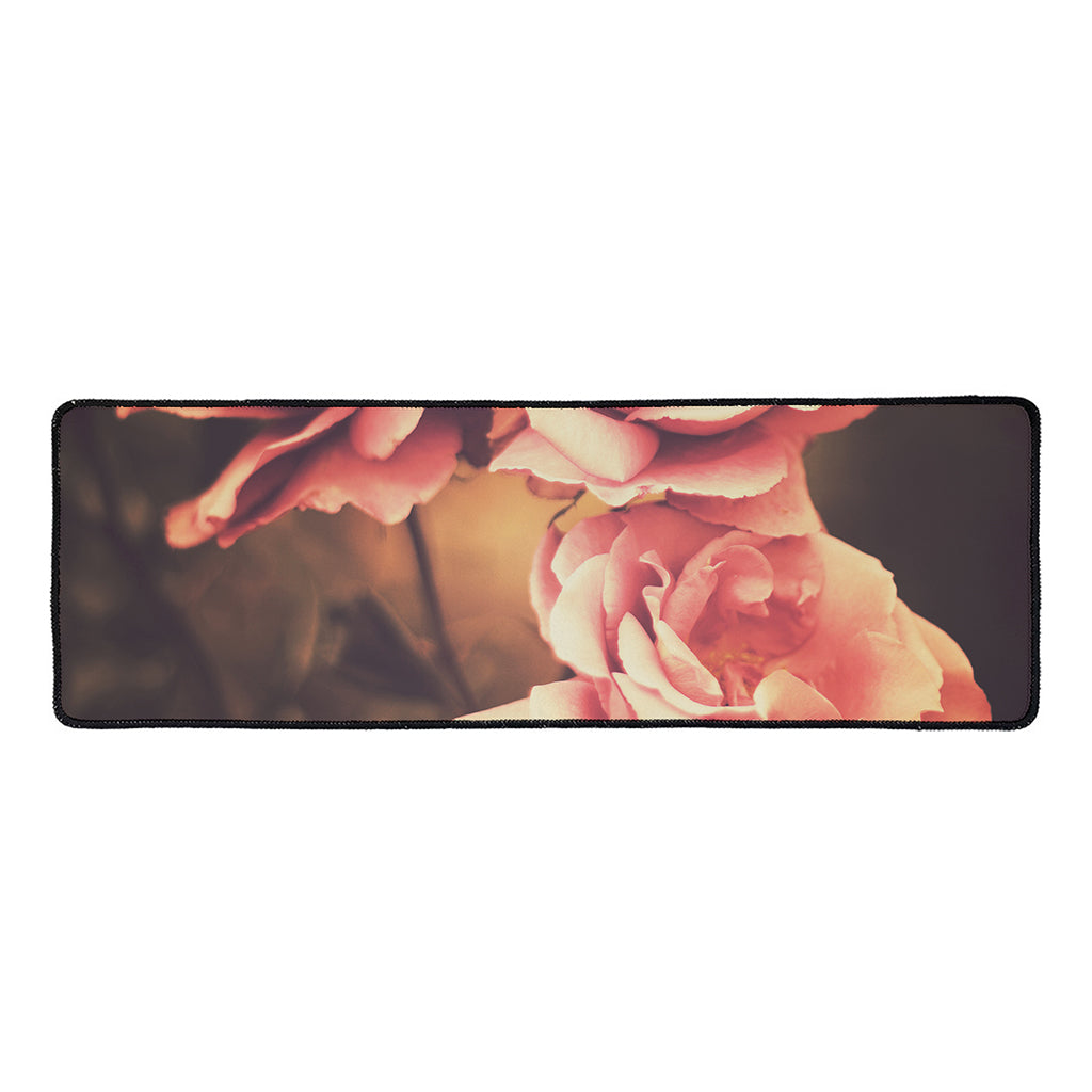Vintage Rose Print Long Kitchen Mat